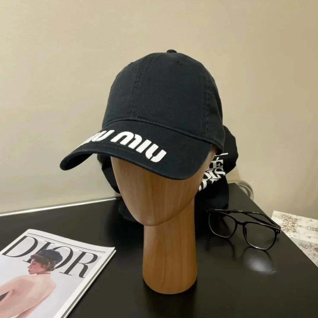 Miu Miu Miu Miu Black/White Logo Cap Black