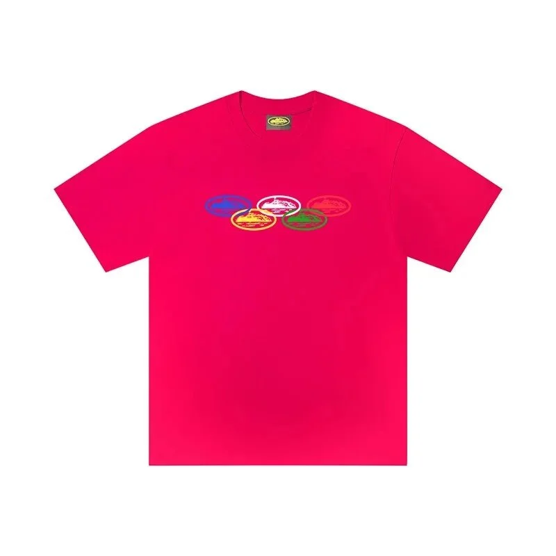 Other Unisex Bright Pink Olympic Logo T-Shirt Pink - 1