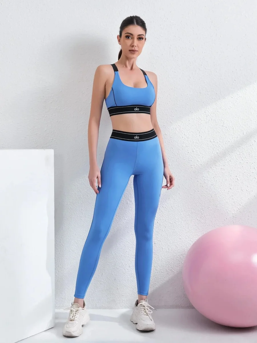 Alo Yoga Alo Solid Blue Yoga Set Blue - 1