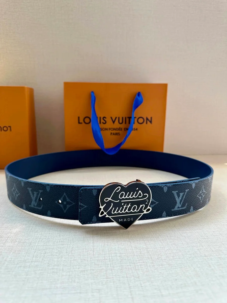 Louis Vuitton Louis Vuitton Monogram Heart Buckle Navy Belt Navy