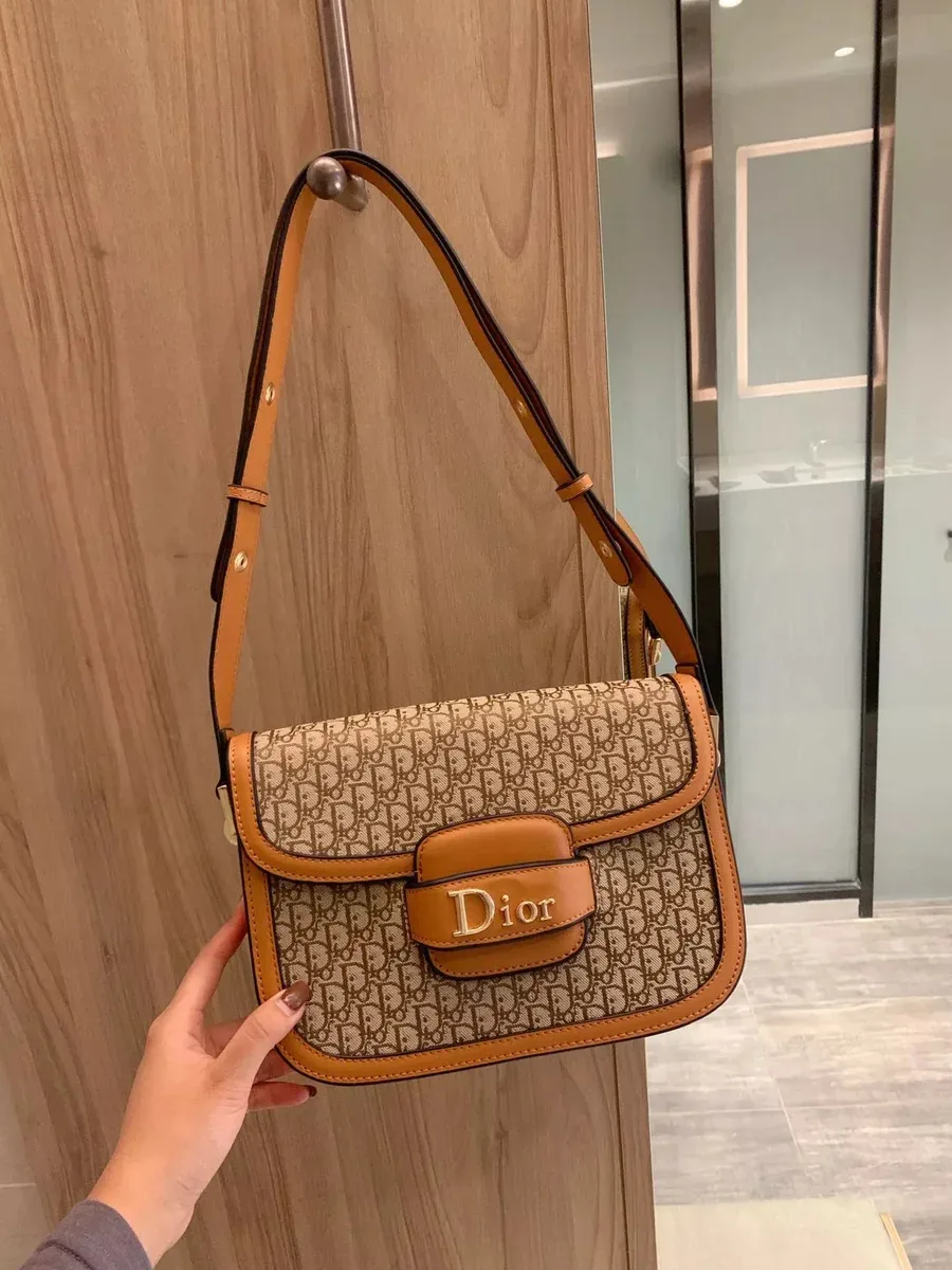 Dior Dior Lady Dior Monogram Tan Crossbody Bag Brown - 1