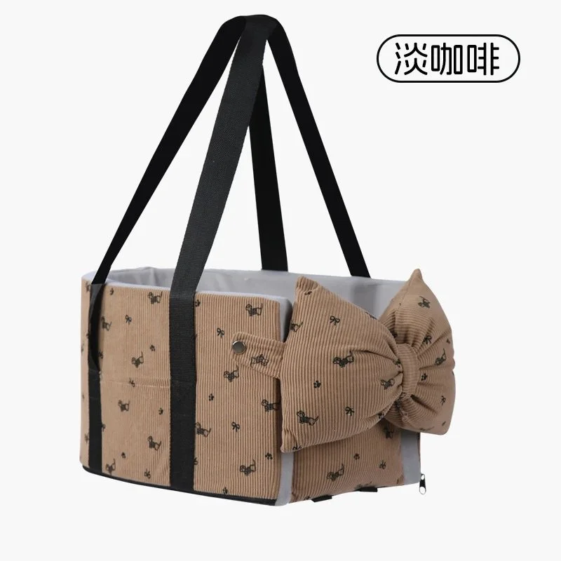 Other Pet Carrier Bag with Bow Detail - Light Coffee Beige - 1