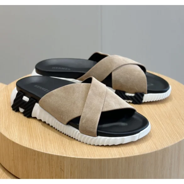 Hermès Hermès Birkin Sandals Beige Leather Slippers Beige