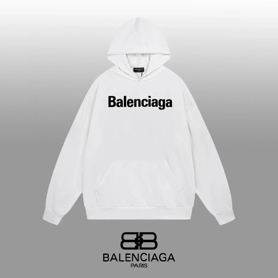Balenciaga Balenciaga White Logo Hoodie White - 1