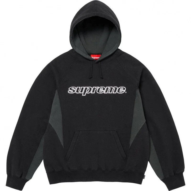 Supreme Supreme Black Hoodie with Contrast Panels Black - 1