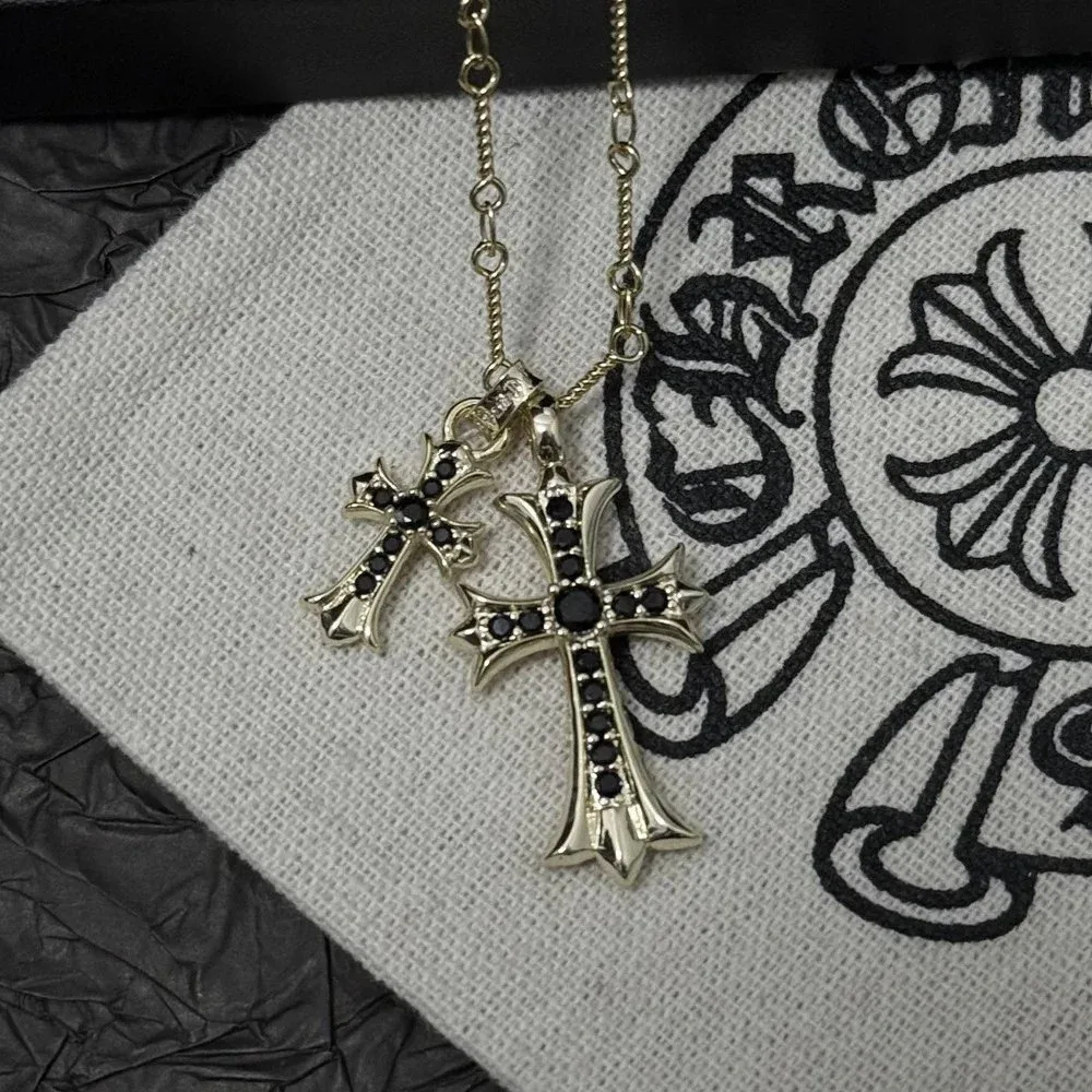 Chrome Hearts Chrome Hearts CH Cross B18 Black Diamond Necklace Black - 1