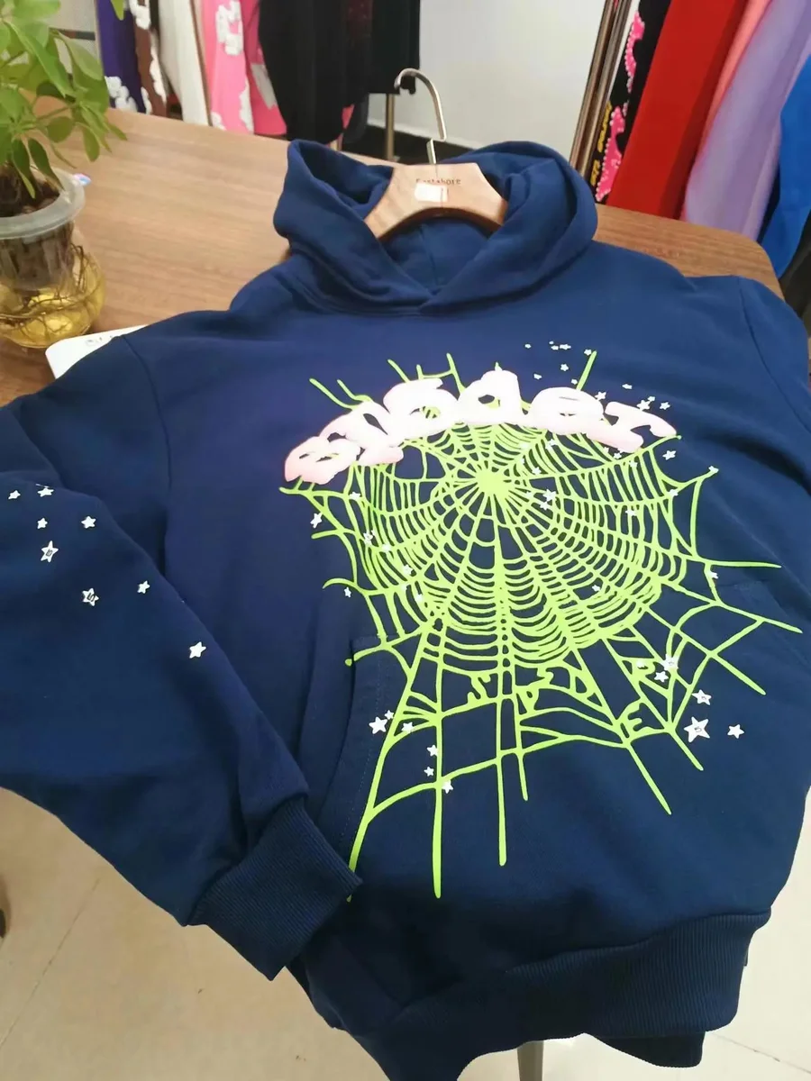 Other Unisex Navy 'Spider' Print Hoodie Navy - 1
