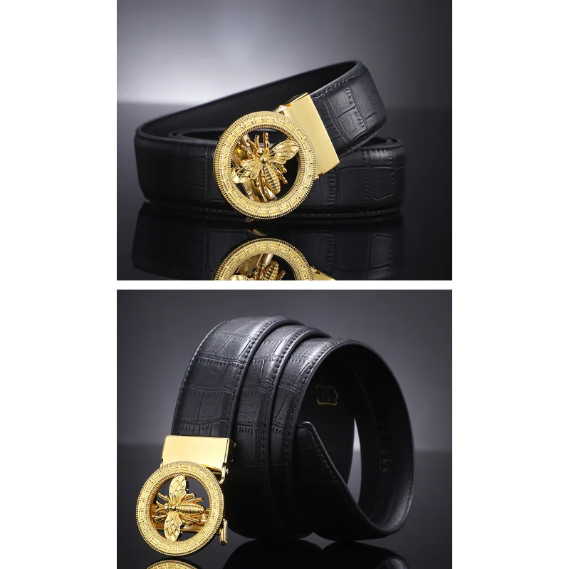 Other Belt with Bee Buckle Design Black Gold Belt Black - 1