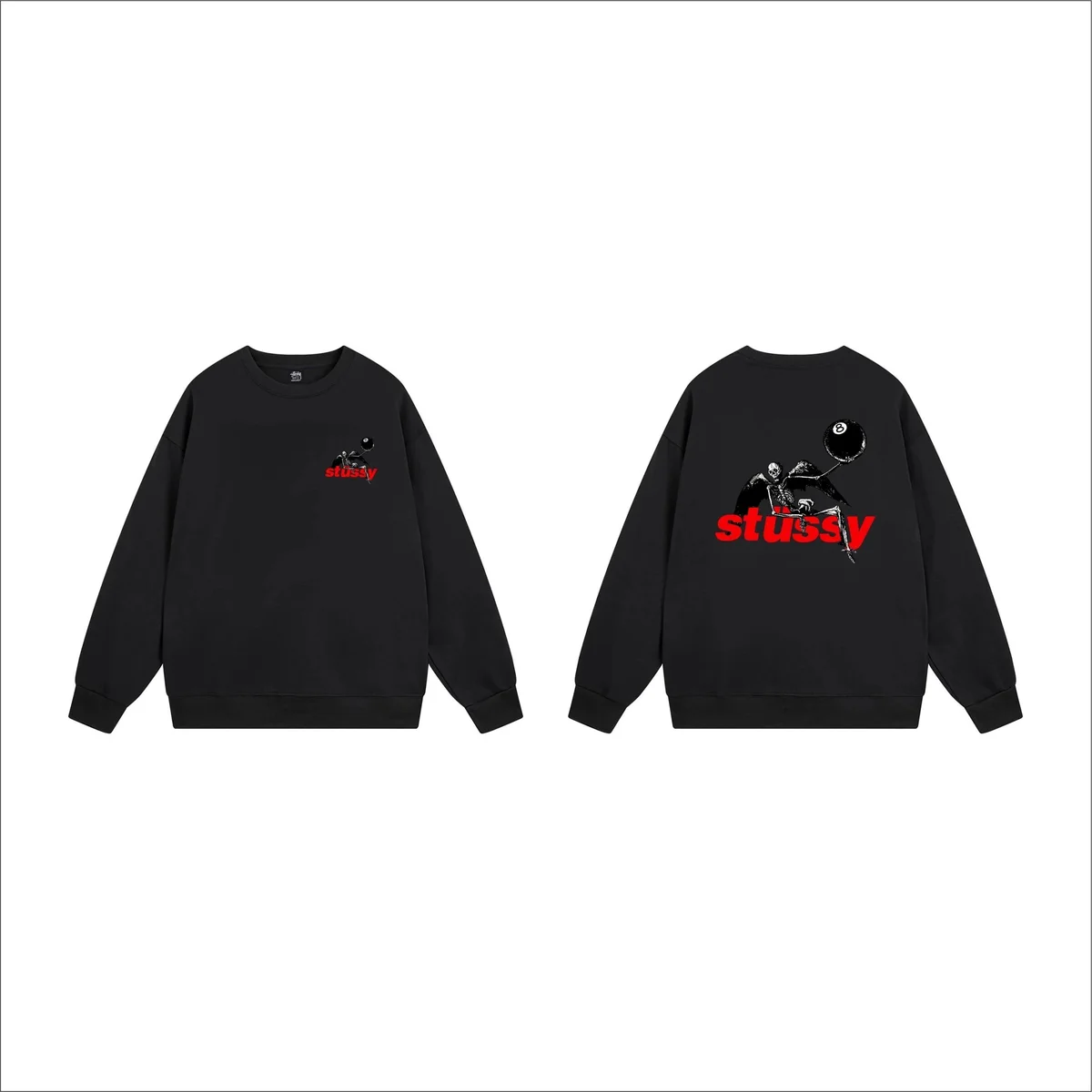 Stussy Stussy Black '8 Ball' Graphic Sweatshirt Black - 1