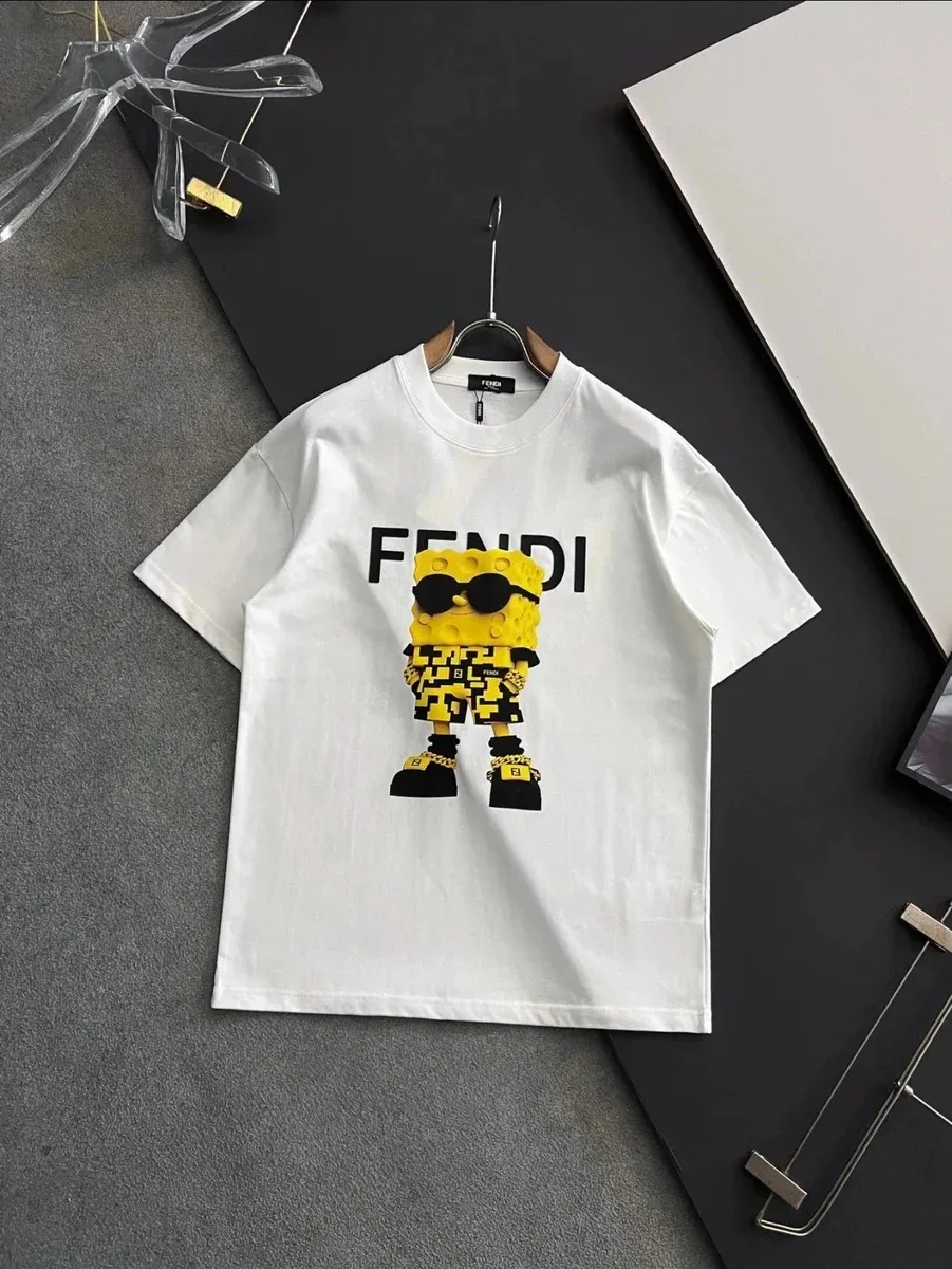 Fendi Fendi Spongebob Yellow/Black Graphic T-Shirt White