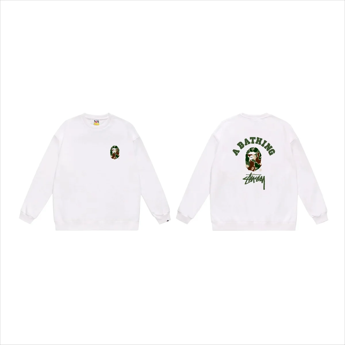 A Bathing Ape A Bathing Ape BAPE STA White Camo Crewneck Sweatshirt White - 1