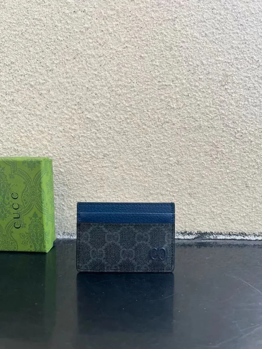Gucci Gucci GG Supreme Black & Blue Cardholder Blue - 1