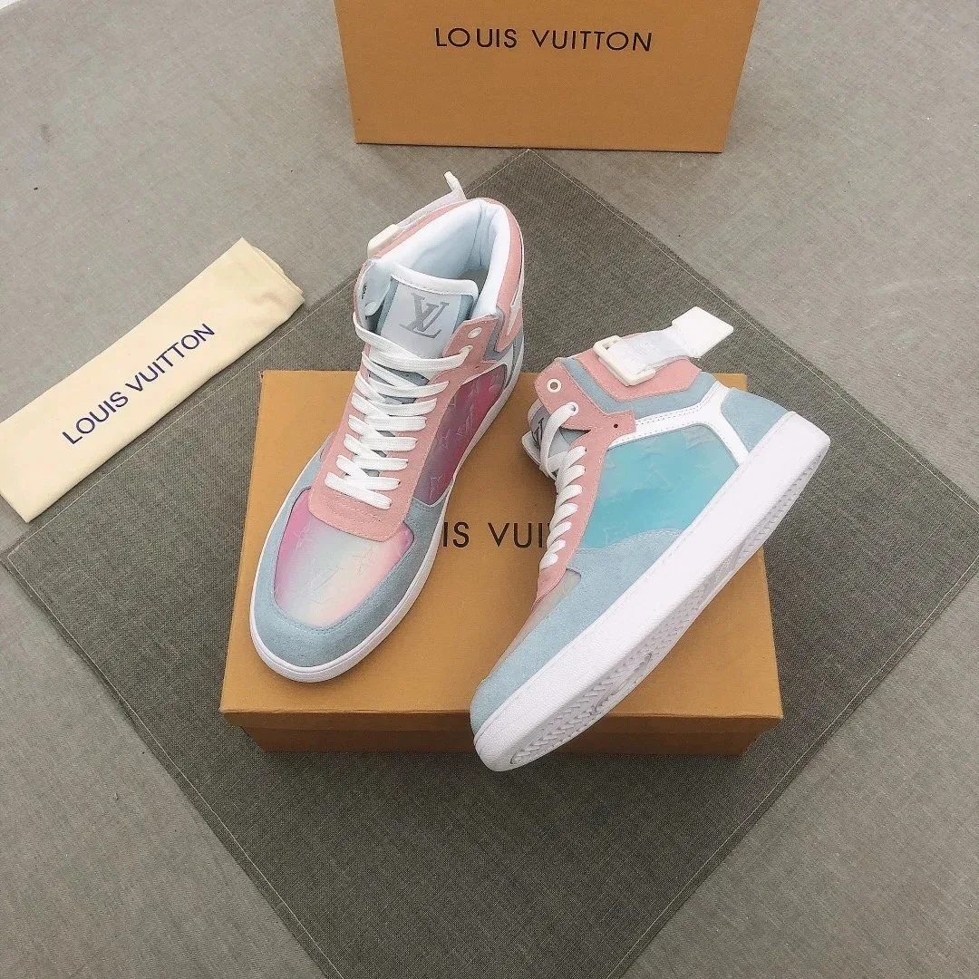 Louis Vuitton Louis Vuitton LV Trainer Pastel Holographic High-Top Sneakers Multicolor