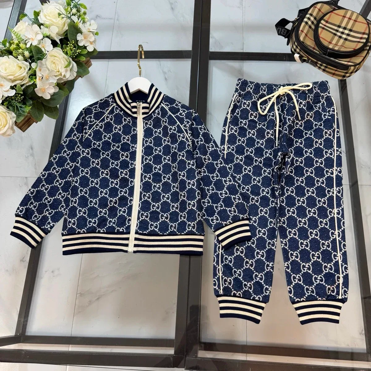 Gucci Gucci GG Supreme Navy/White Monogram Tracksuit Navy