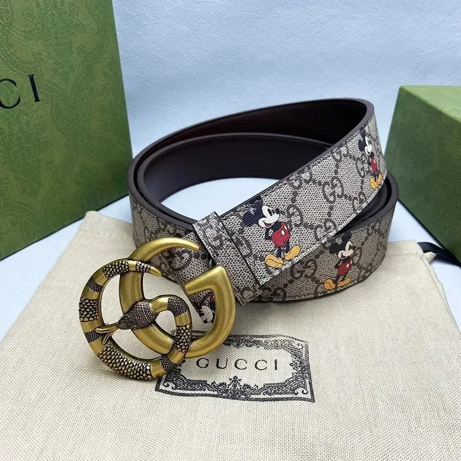 Gucci Gucci GG Supreme Beige Monogram Mickey Belt Beige