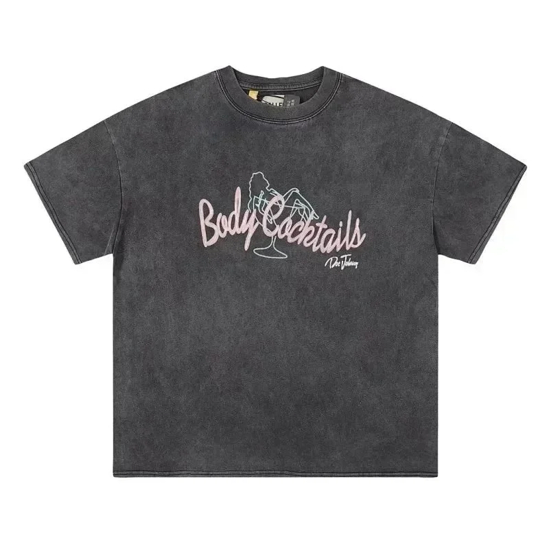 Other Body Cocktails Graphic T-Shirt in Dark Wash Grey - 1
