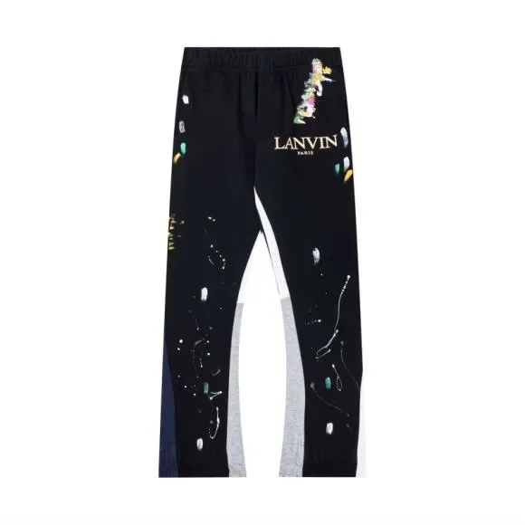 Lanvin Lanvin 22 Black Multi Splatter Sweatpants Black