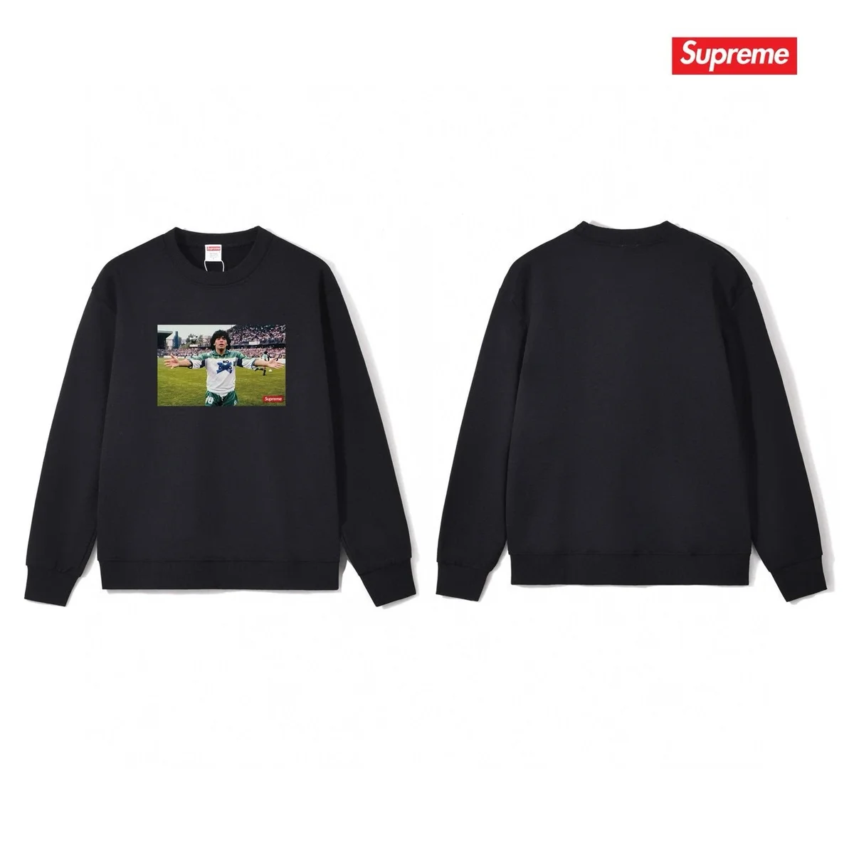 Supreme Supreme Black Soccer Player Crewneck Sweatshirt Black - 1