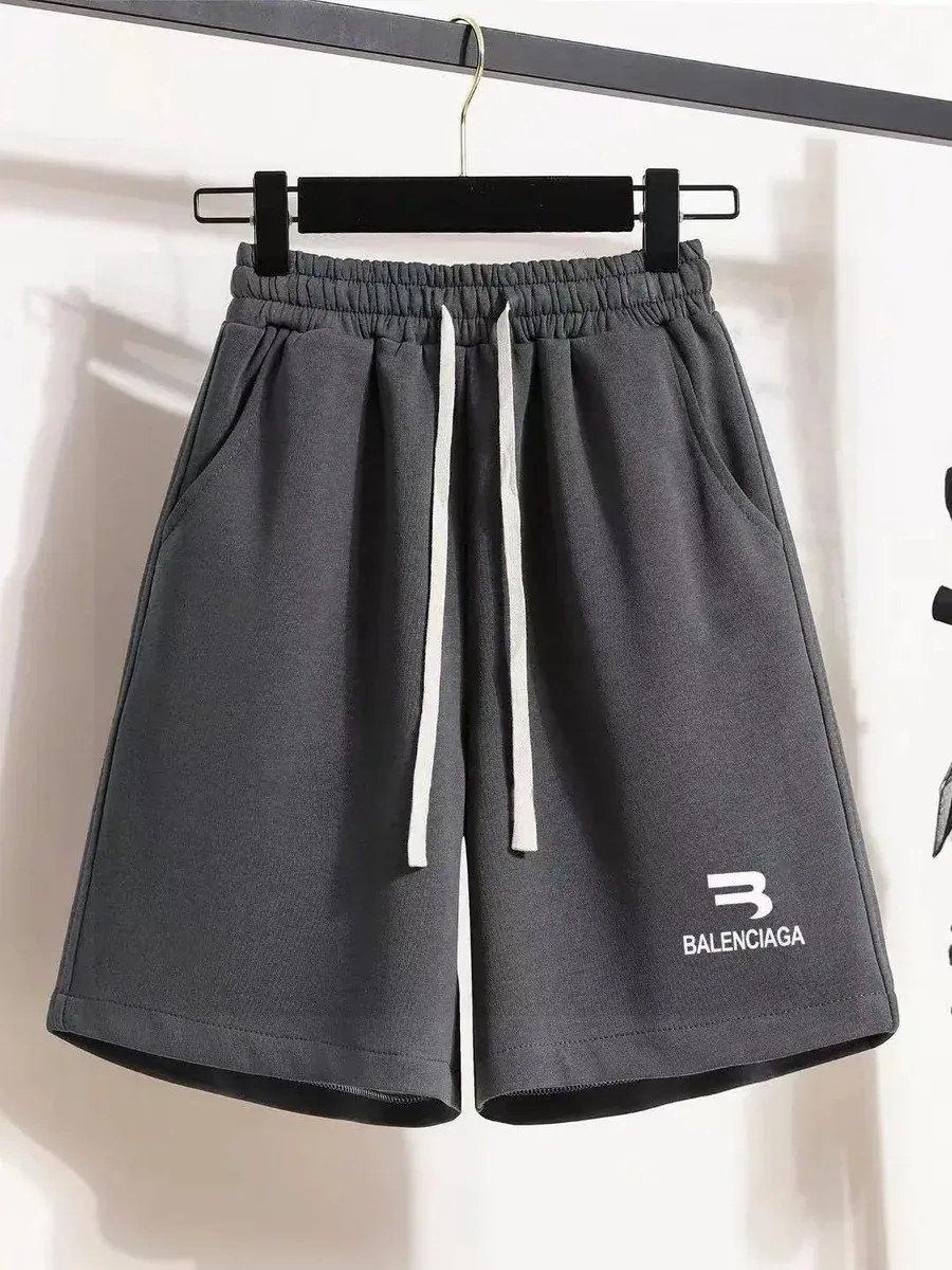 Balenciaga Balenciaga B Logo Grey Cotton Shorts Grey - 1