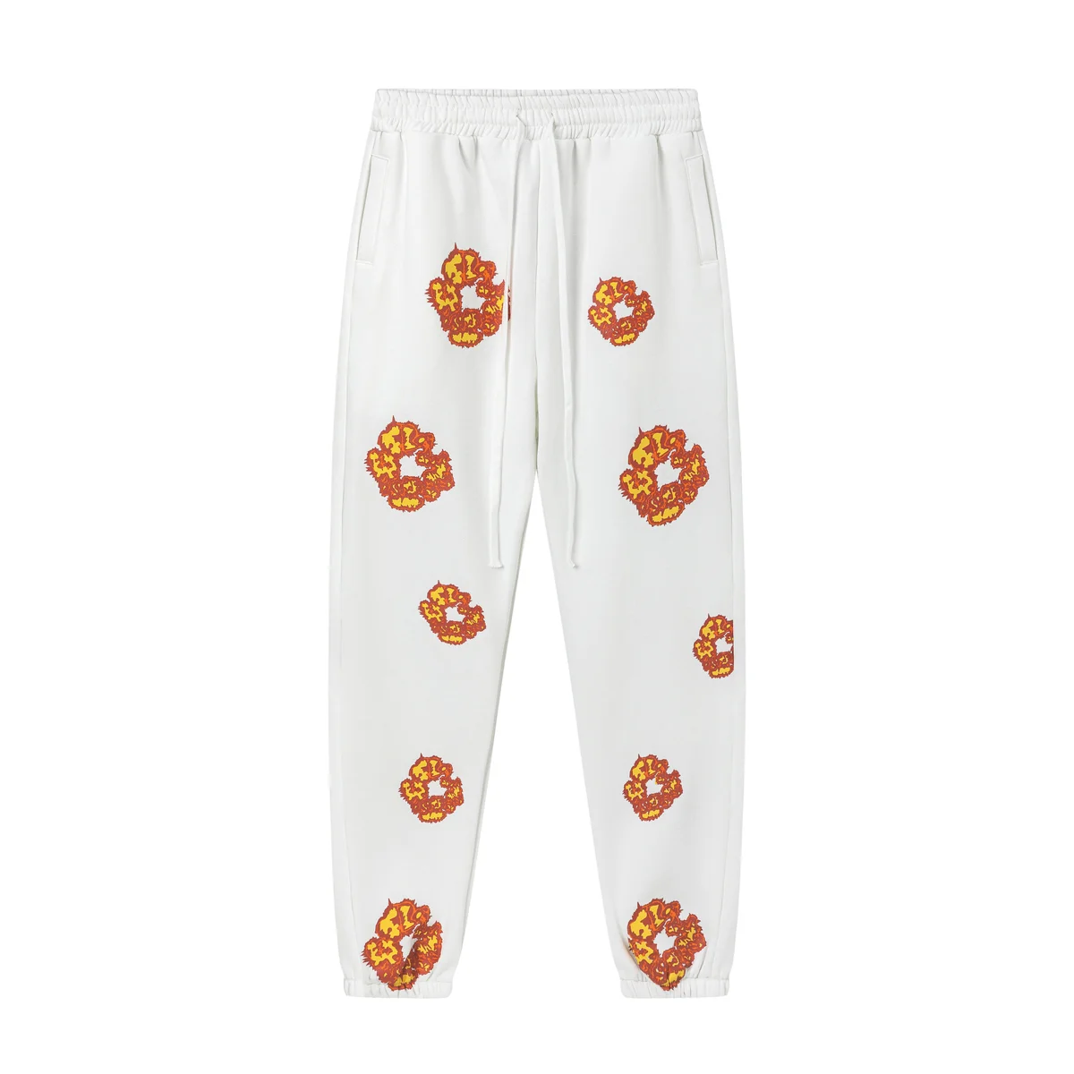 Palm Angels Palm Angels Flames White Flame Sweatpants White - 1
