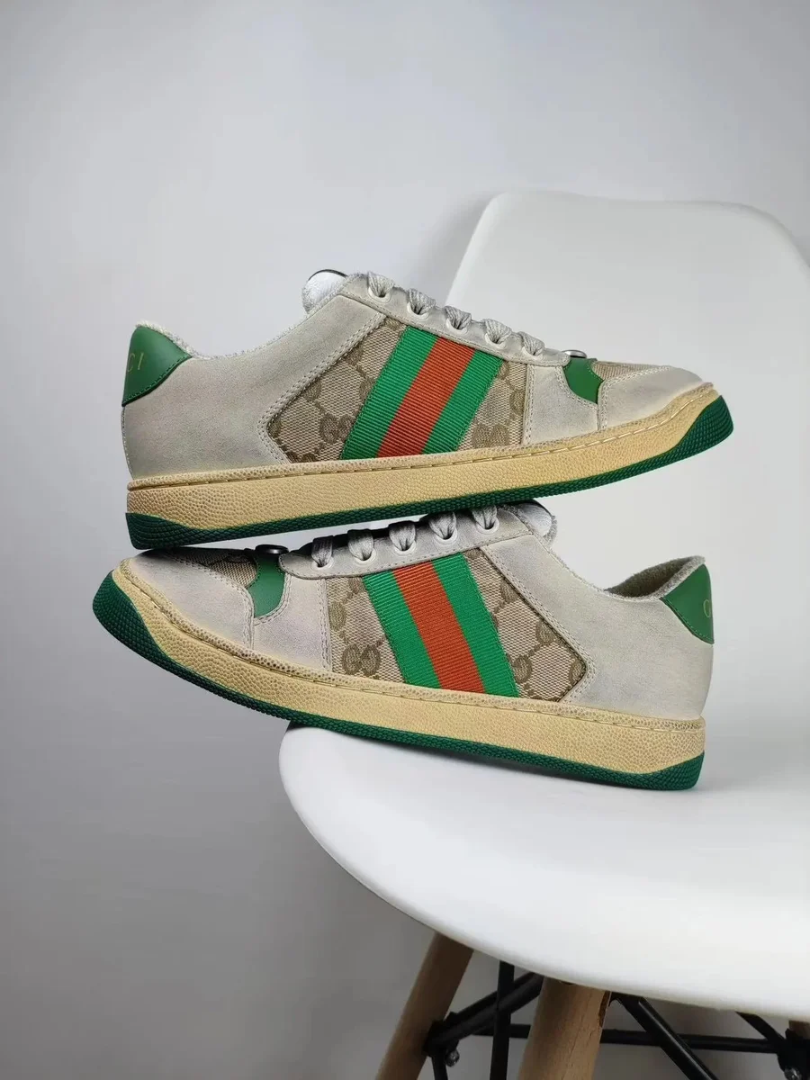 Gucci Gucci Iconic GG Web Sneakers Beige/Green Beige