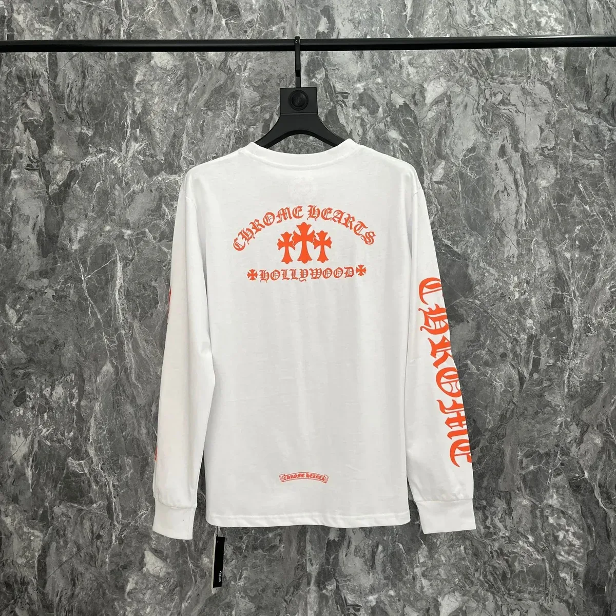 Chrome Hearts Chrome Hearts Hollywood Cross Long Sleeve T-Shirt White White - 1