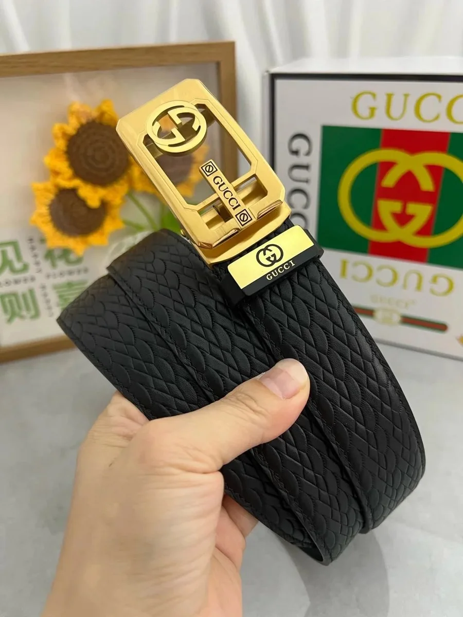 Gucci Gucci Interlocking G Black/Gold Belt Black