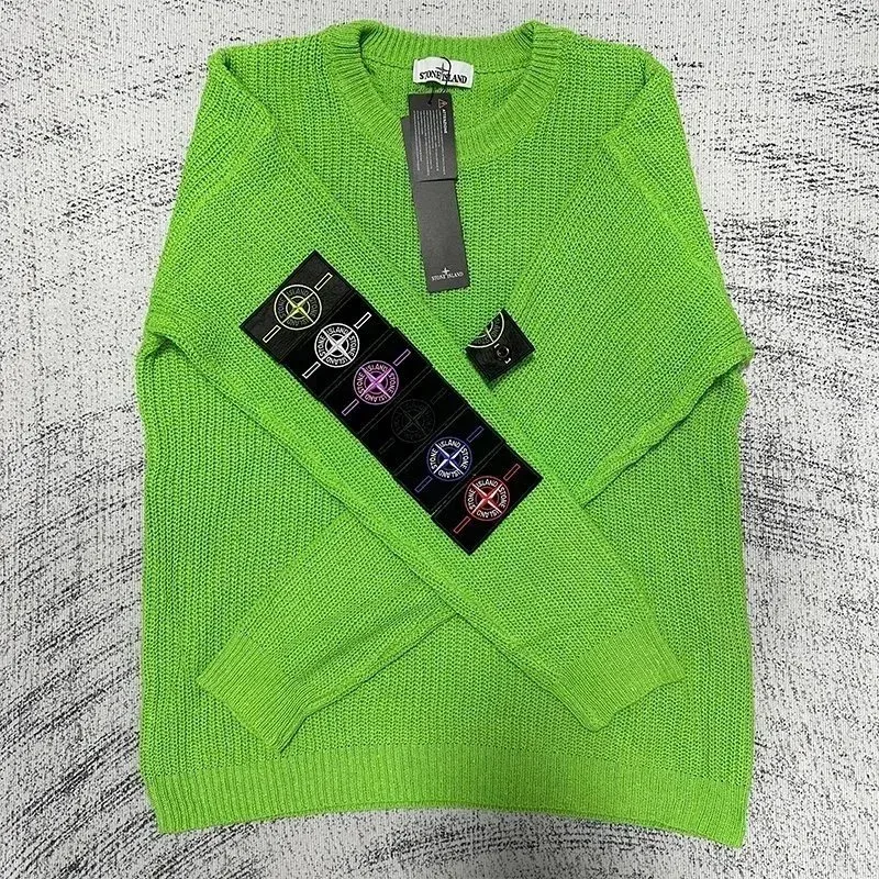 Stone Island Stone Island 68-15 Lime Green Sweater Green
