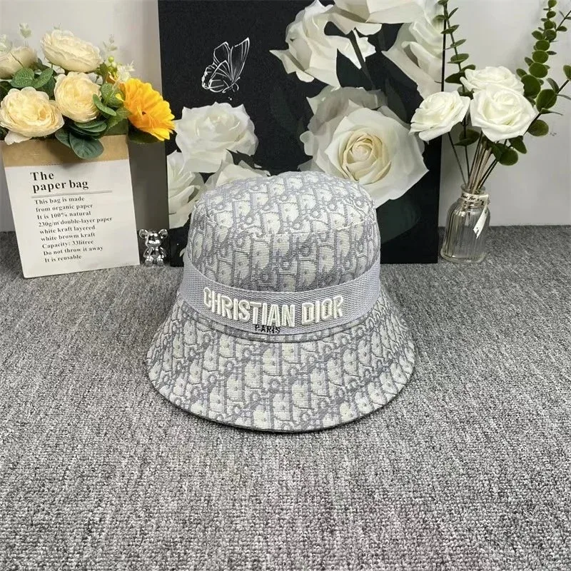 Christian Dior D字母渔夫灰色 Bucket Hat