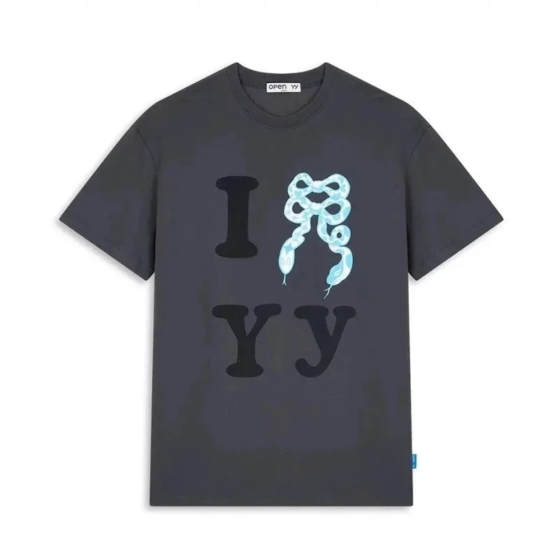 Open YY Open YY I Y Y T-Shirt Navy Solid T-Shirt Navy - 1