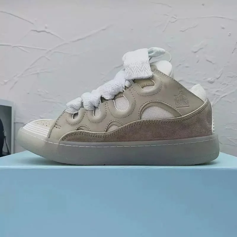 Other Unisex Beige & White Sneakers with Unique Cutouts Beige - 1