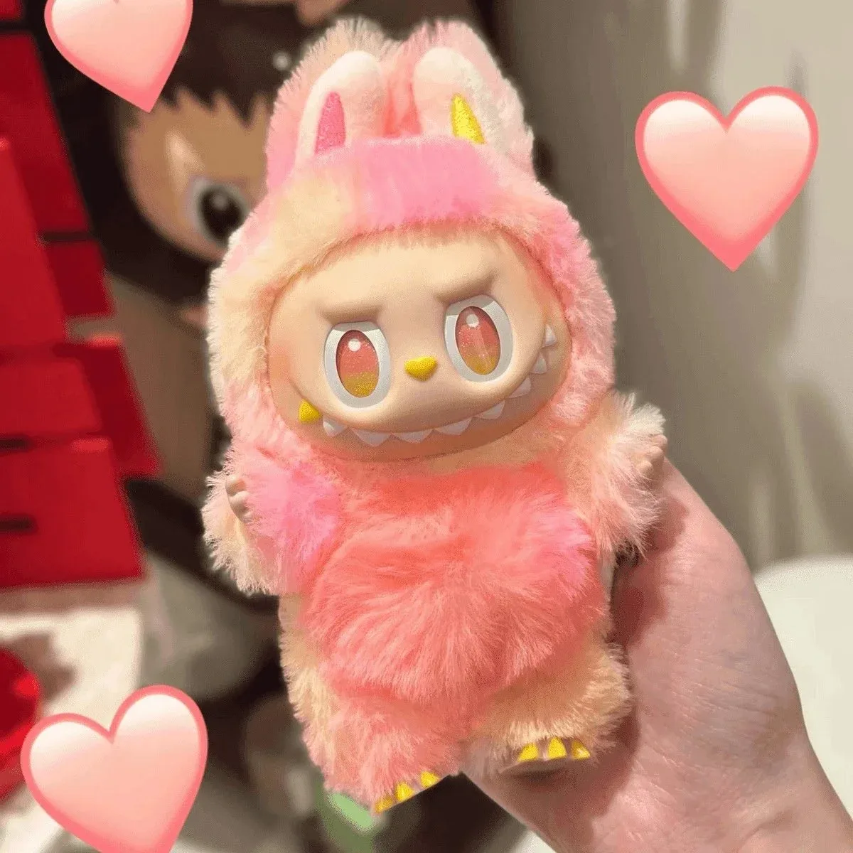 Other Unisex Pink Furry Bunny Plush Toy Pink - 1