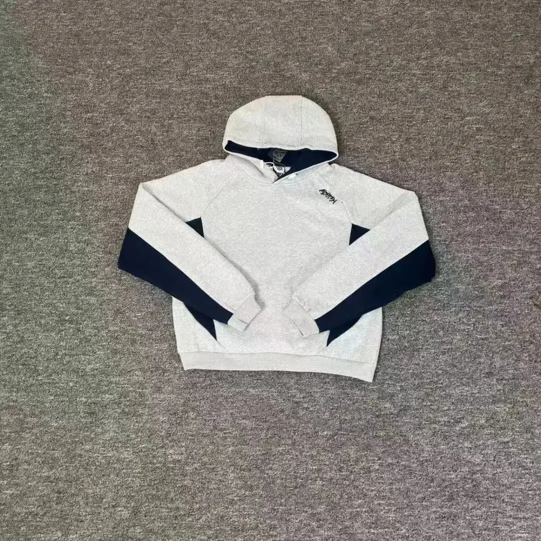 Other Unisex Grey and Navy Hoodie Sweatshirt Grey - 1