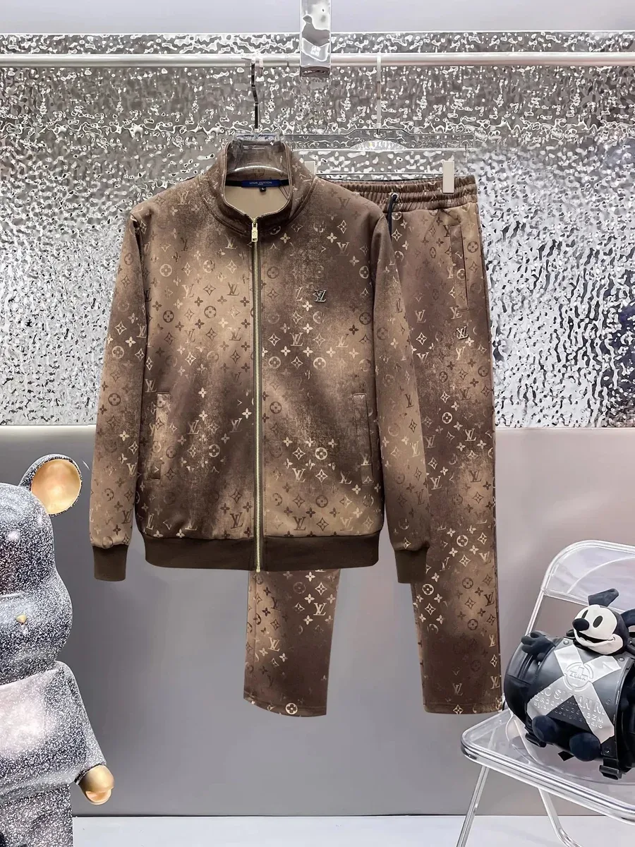 Louis Vuitton Louis Vuitton Track Brown Monogram Tracksuit Set Brown