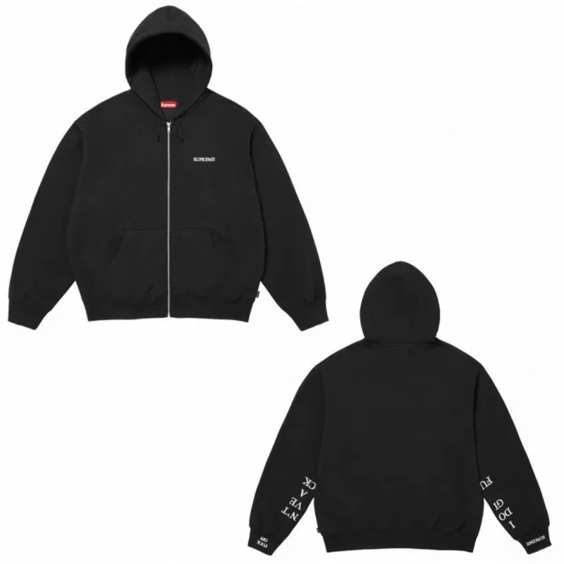 Supreme Supreme Zip-Up Hoodie Black Black - 1