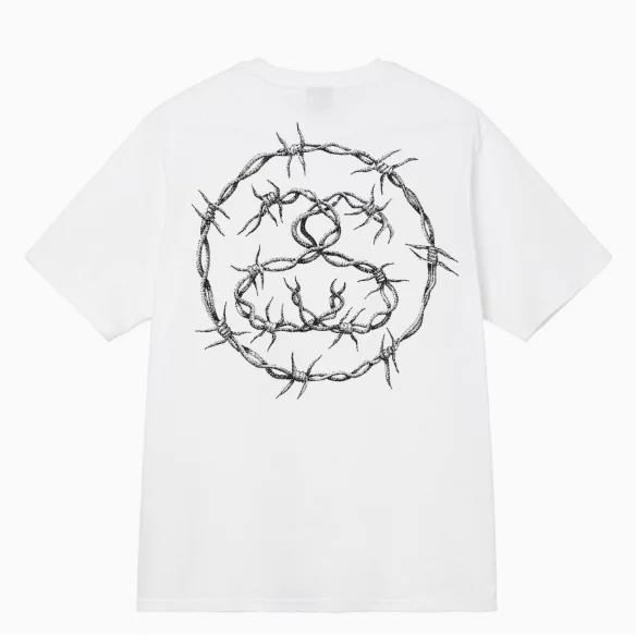 Stussy Stussy Barbed Wire Crown White T-Shirt White - 1