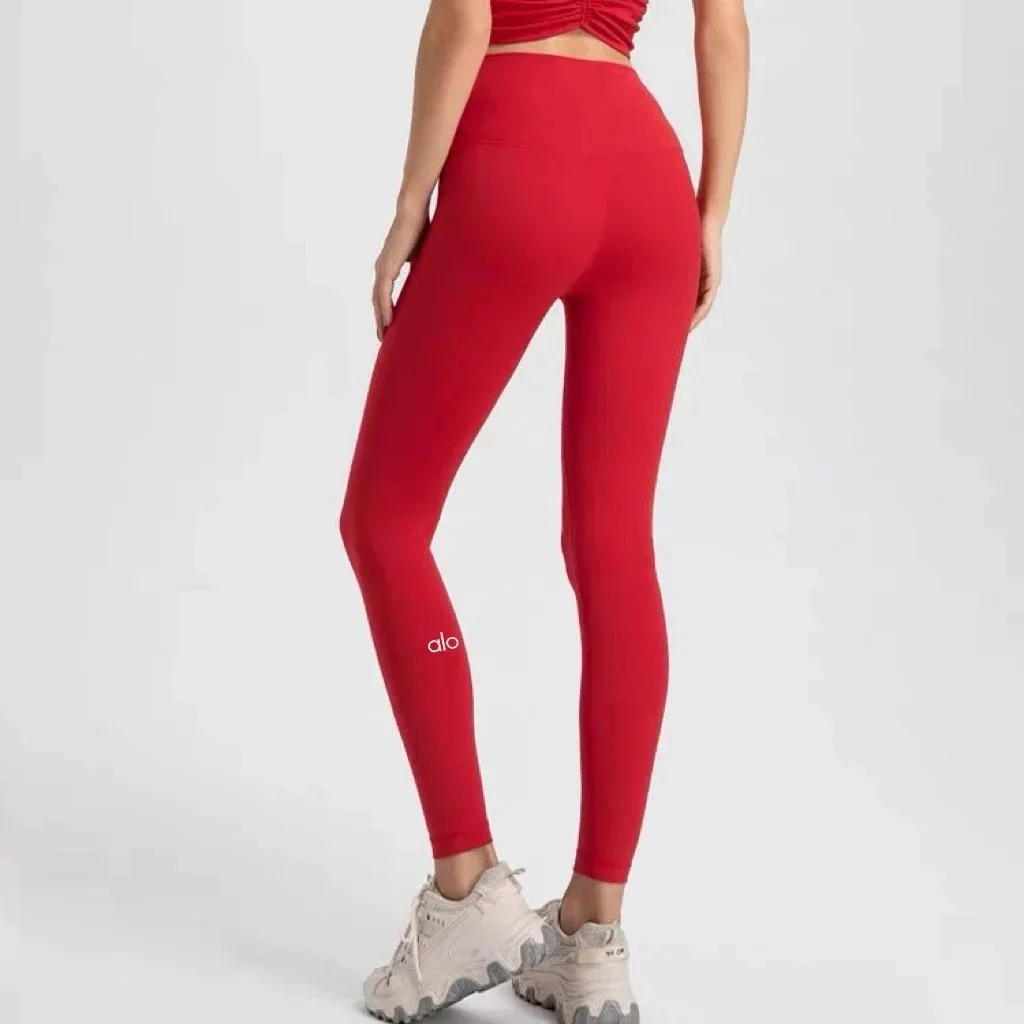 Alo Yoga Alo Yoga Leggings Rose Red Bottoms Red - 1