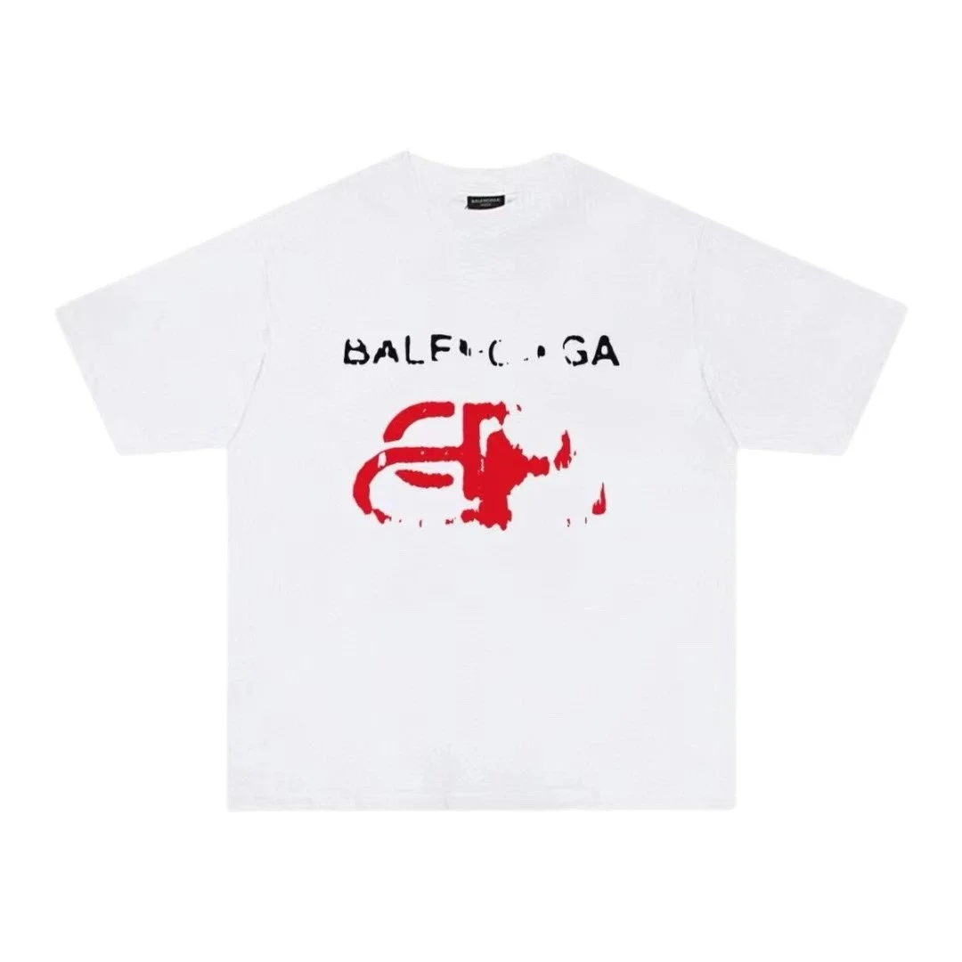 Balenciaga Balenciaga White 'BALENCIAGA' Graphic T-Shirt White - 1