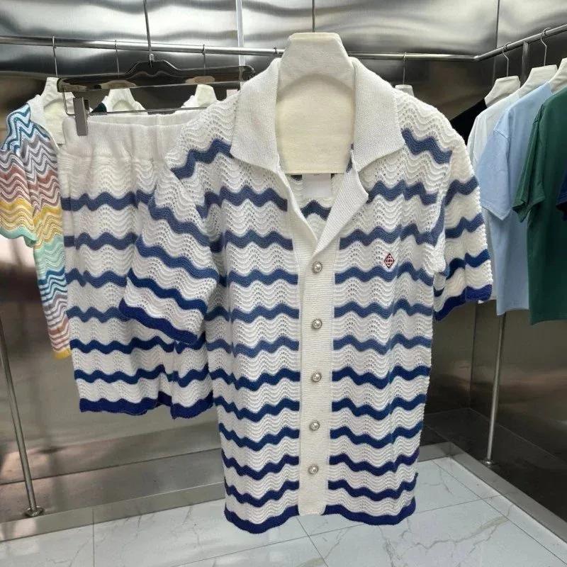 Other Striped Knit Set in White and Blue Blue - 1