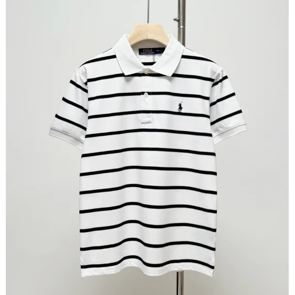 Polo Ralph Lauren Polo Ralph Lauren Classic Logo Striped Polo Shirt White/Black White - 1
