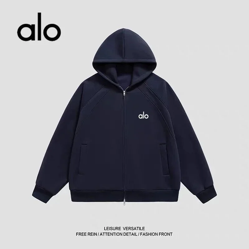 Alo Yoga Alo Deep Blue Heavyweight Tencel Roman Hoodie Navy - 1
