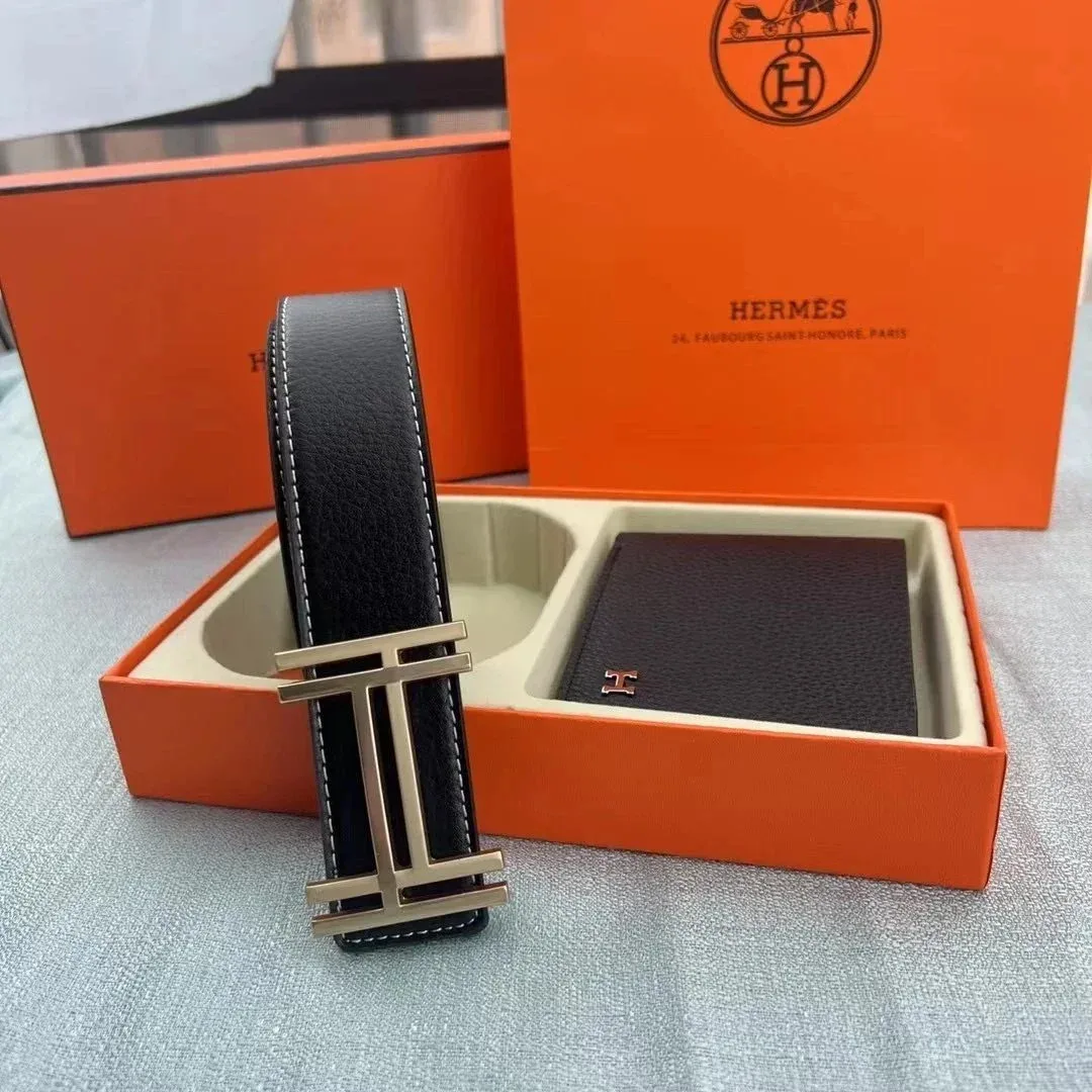 Hermès Hermès H Belt & Wallet Set Black Black