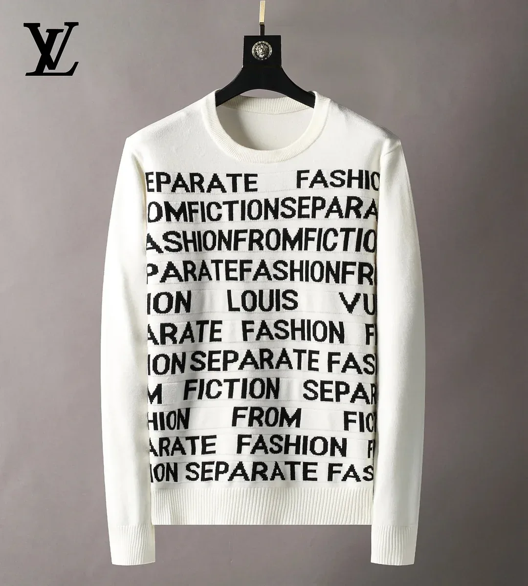 Louis Vuitton Louis Vuitton White/Black Text Print Sweater White