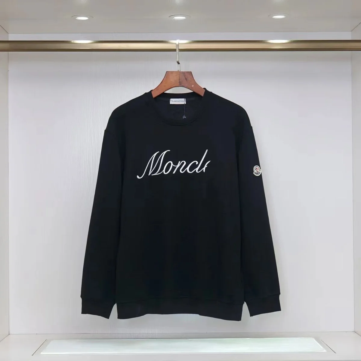 Moncler Moncler Black Script Logo Sweatshirt Black