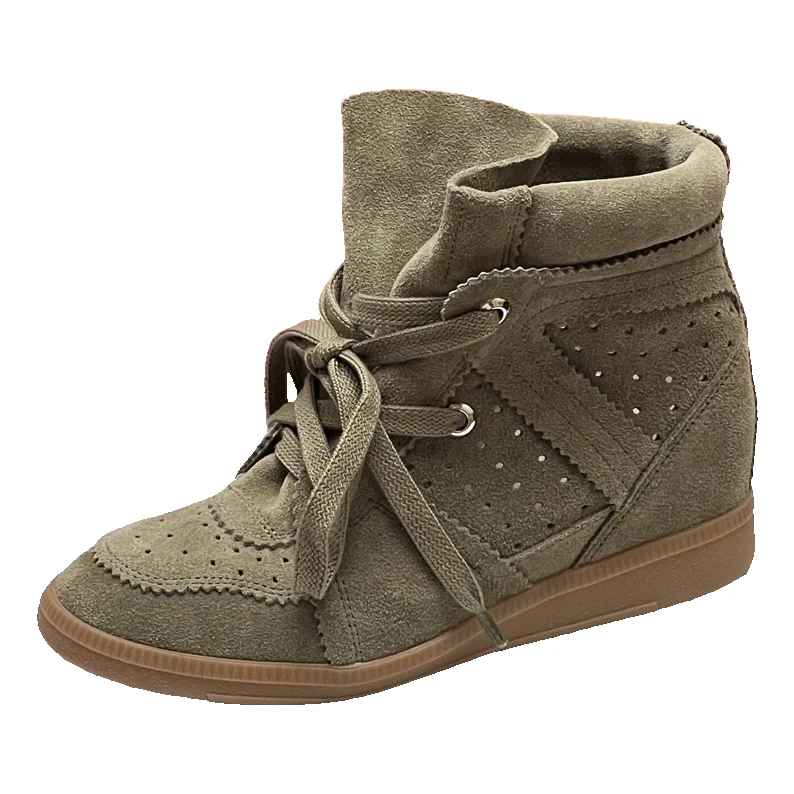 Other Suede Lace-Up Sneakers Olive Green Green - 1