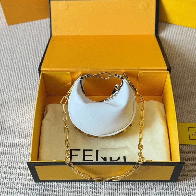 Fendi Fendi Iconic White Leather Crescent Bag White