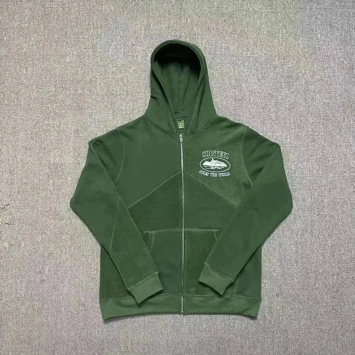 Corteiz Corteiz RTW Olive Green Zip-Up Hoodie Green