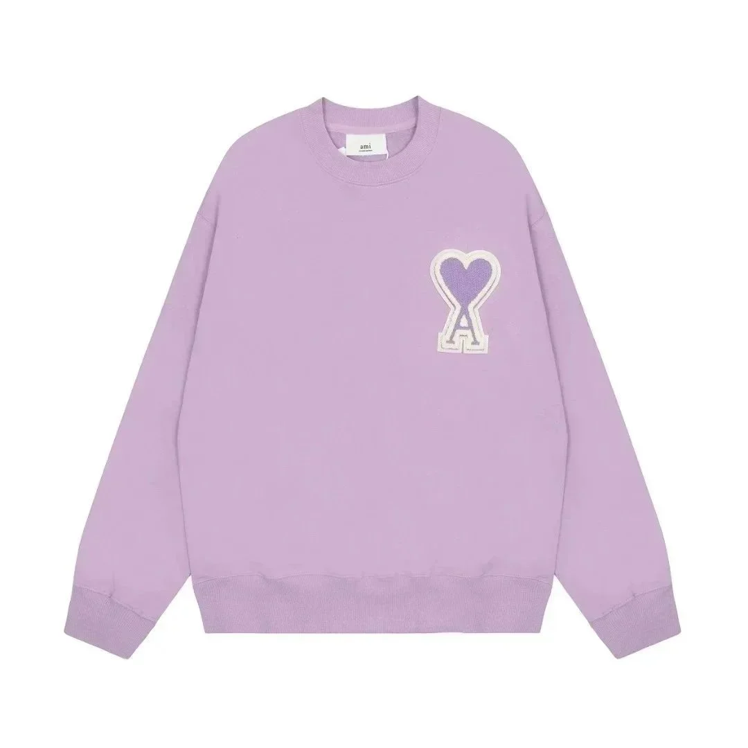 Ami Paris AMI Ami de Coeur Lavender Cotton Sweatshirt Purple - 1
