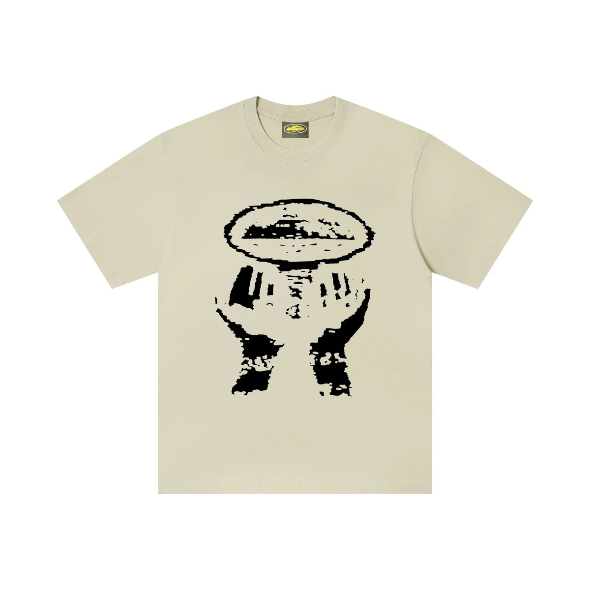 Other Unisex Beige Hands Graphic T-Shirt Beige - 1
