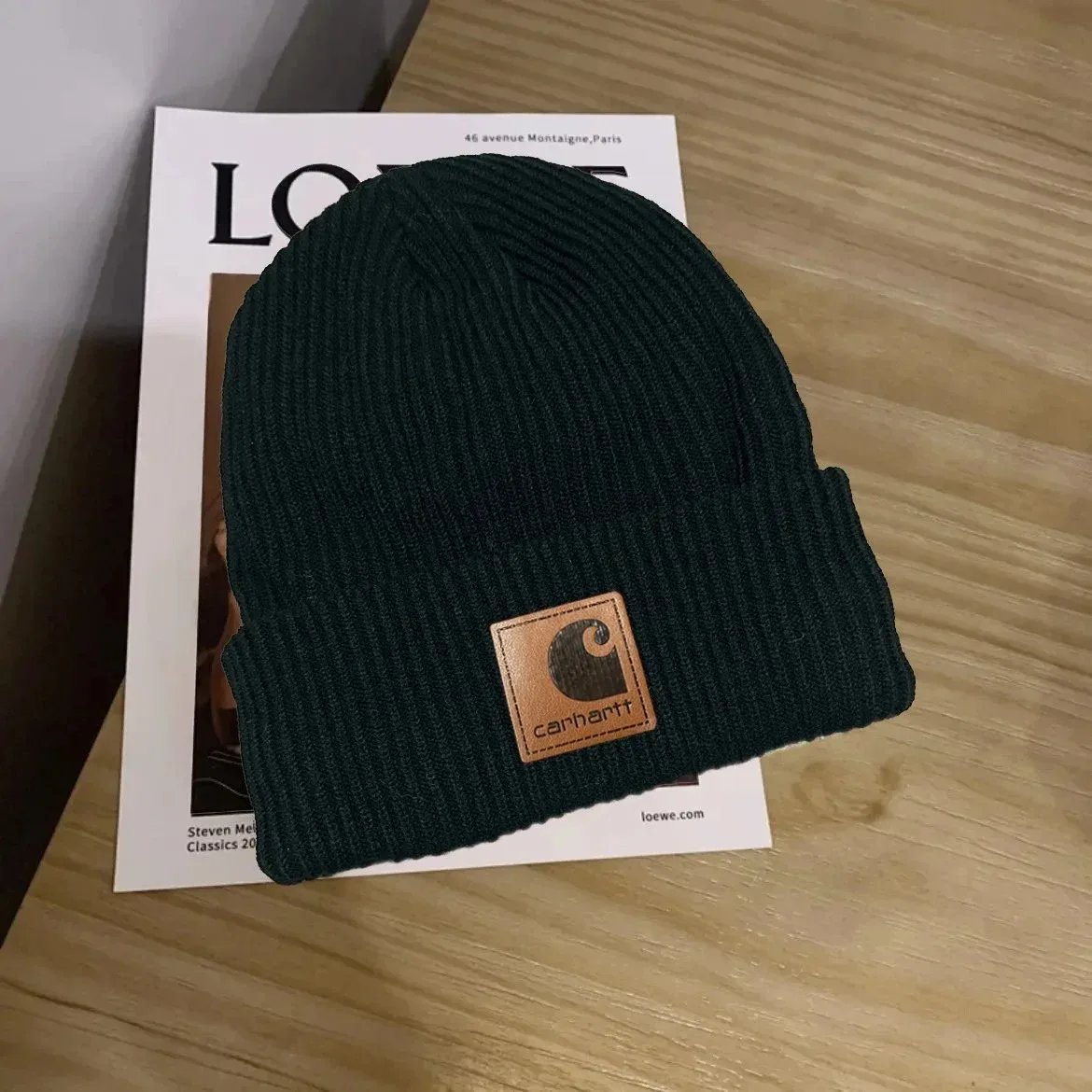 Carhartt Carhartt C标--黑色针织帽 Black